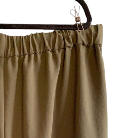 Madewell woman’s plus Sz 2X olive color cropped wide leg pants with pockets - Picture 5 of 11